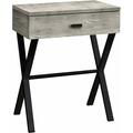 Daphnes Dinnette 24 in. Grey Reclaimed Wood & Black Metal Accent Table DA3070080